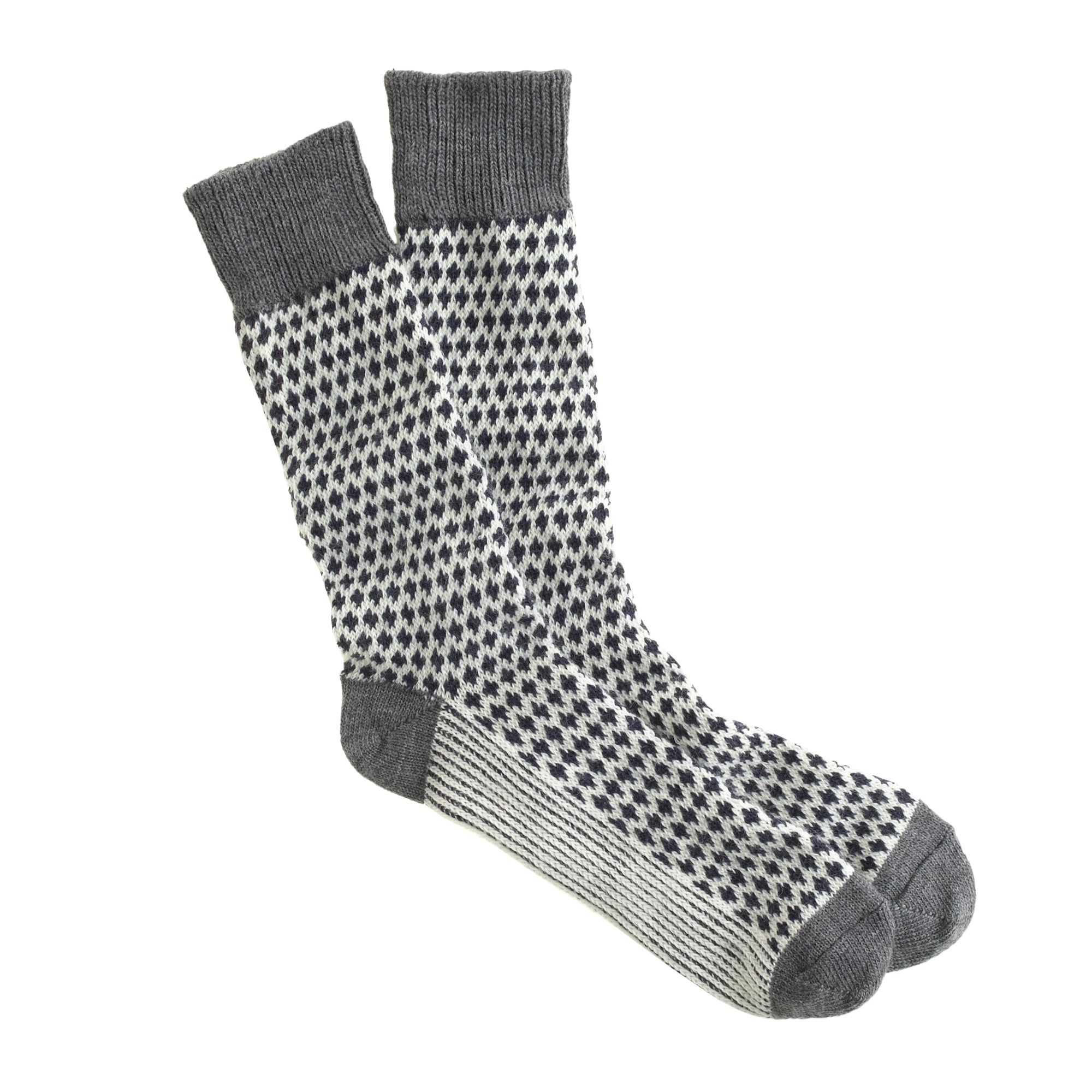 Lyst - J.Crew Heavyweight Wool Patterned Socks in Gray for Men