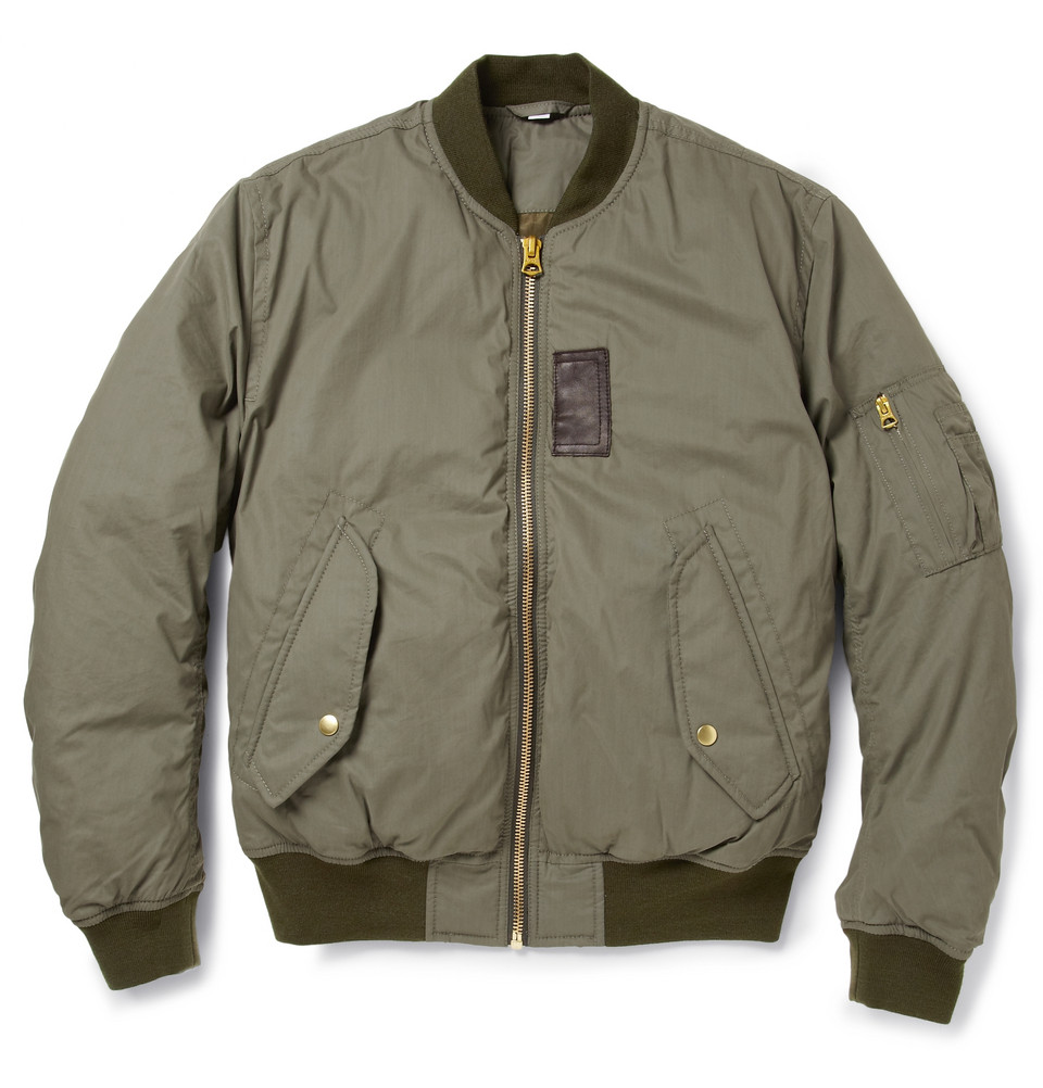Lyst - Acne Studios Sid Down-filled Cotton blend Bomber Jacket in Green ...