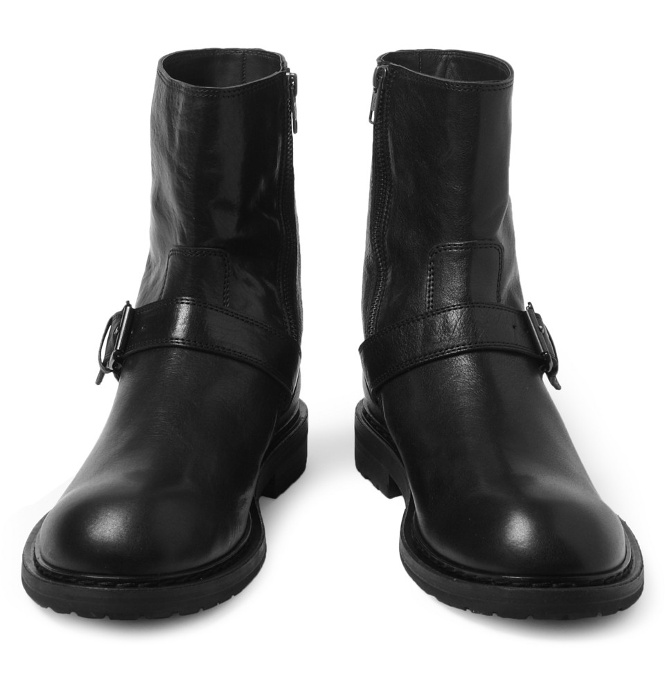 black leather steel toe work boots