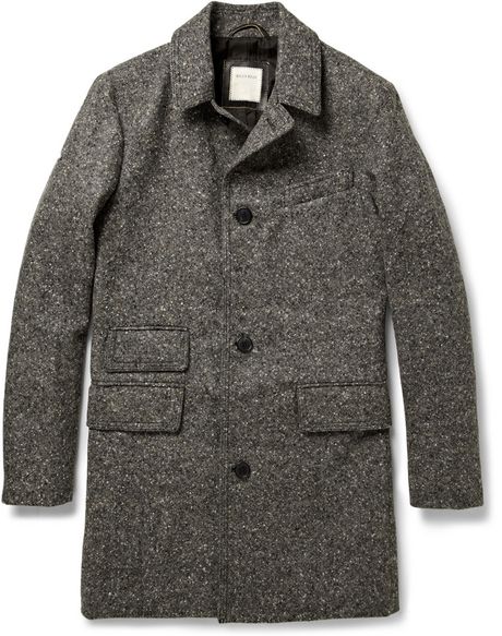 Billy Reid Tweed Astor Car Coat in Gray for Men | Lyst