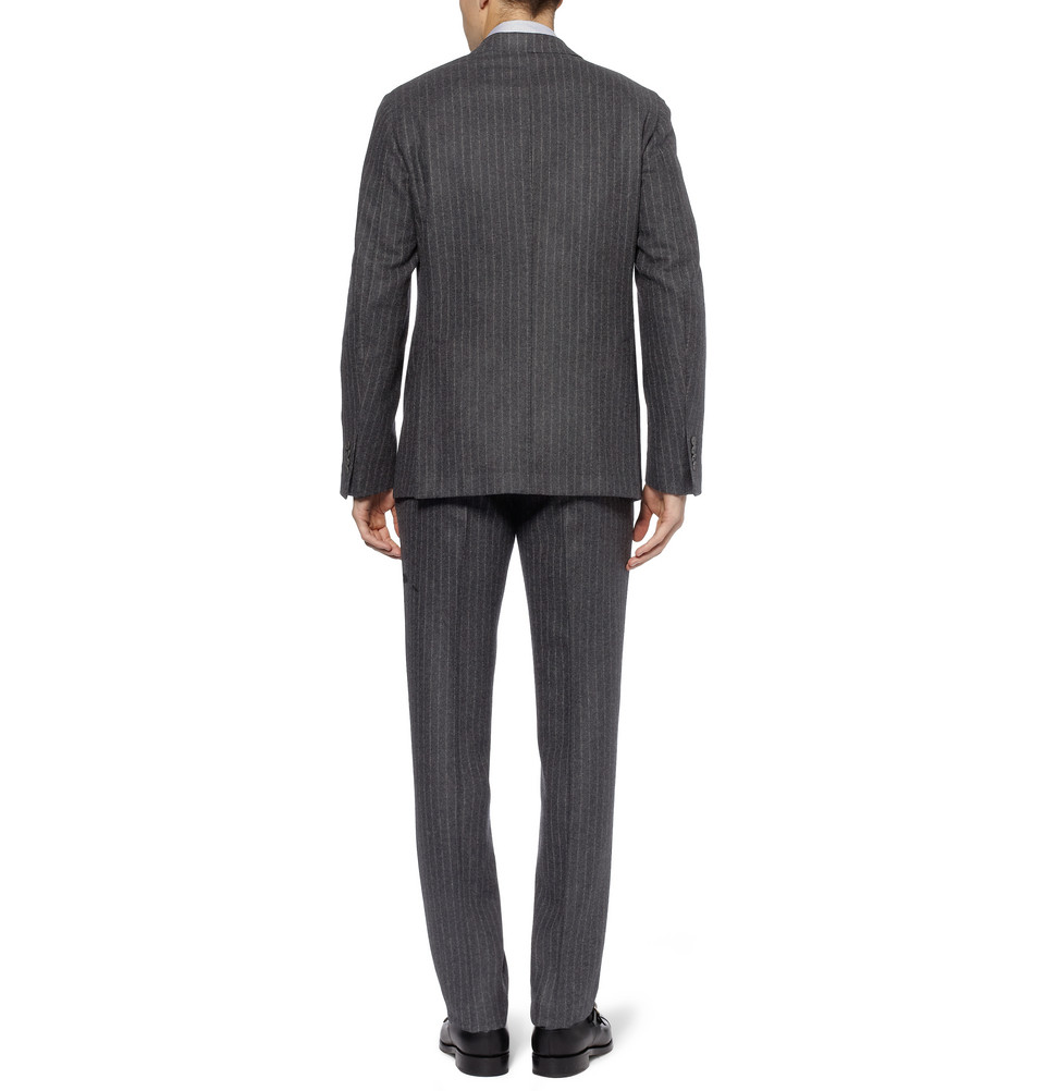 Lyst - Boglioli Chalk-Striped Wool-Flannel Three Piece Suit in Gray for Men