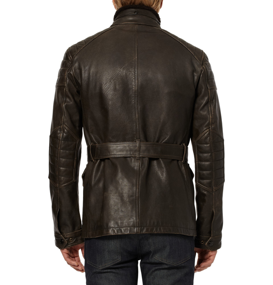 Lyst - Burberry Brit Leather Motorcycle Jacket in Brown for Men