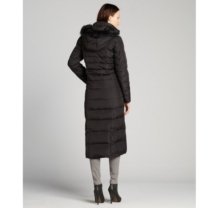 Lyst Dkny Quilted Down Filled Full Length Coat in Black