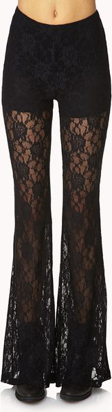 Forever 21 Bombshell Lace Bell Bottoms in Black | Lyst