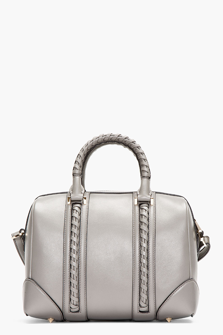 Lyst - Givenchy Grey Braided Leather Lucrezia Small Duffle Bag in Gray