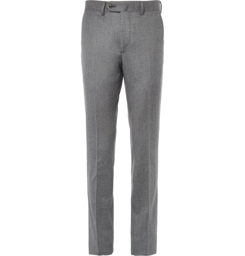 Lyst - Hackett Regularfit Wool-flannel Trousers in Gray for Men