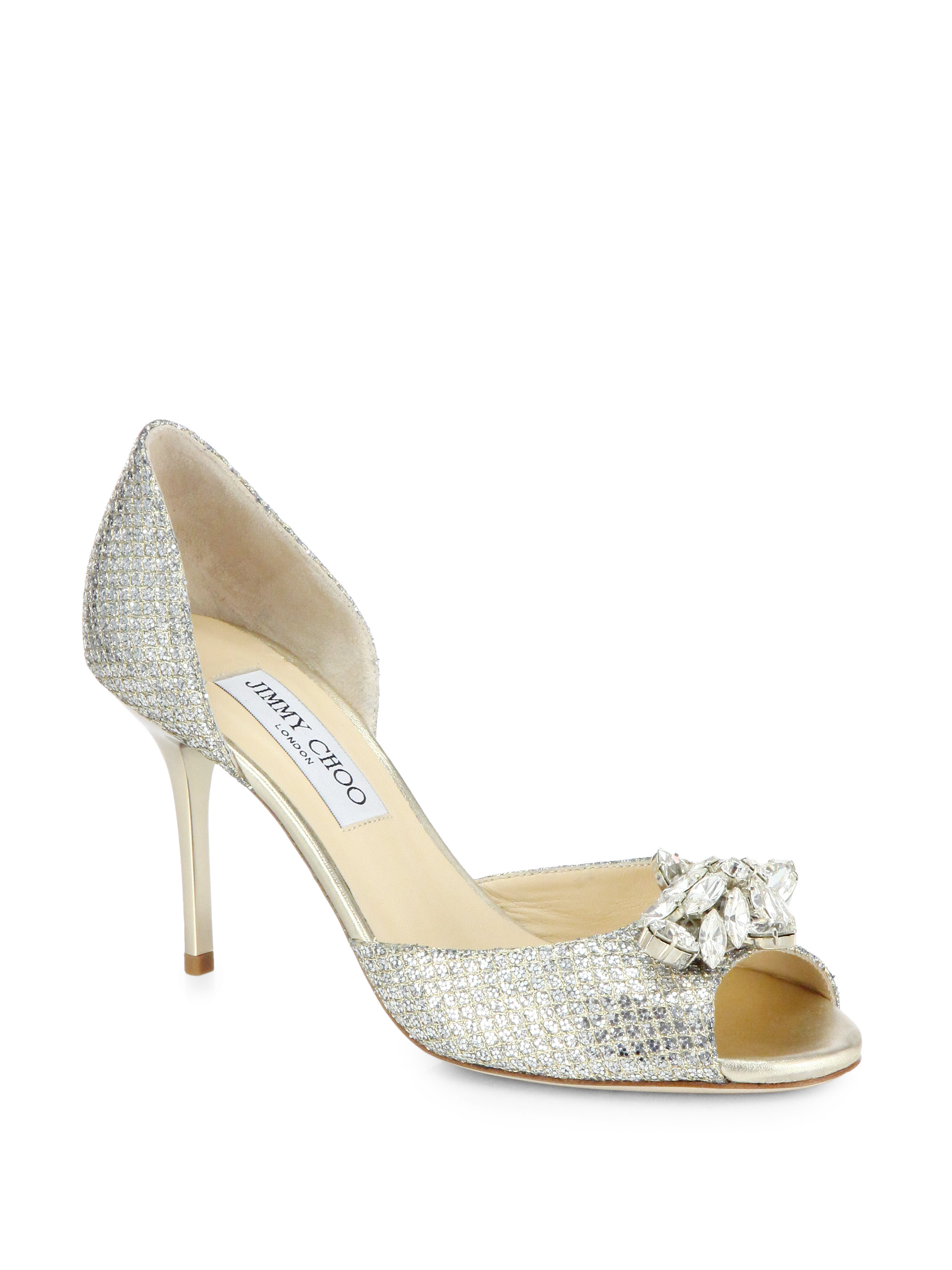 Lyst - Jimmy Choo Maria Jeweled Glitter Dorsay Pumps in Metallic