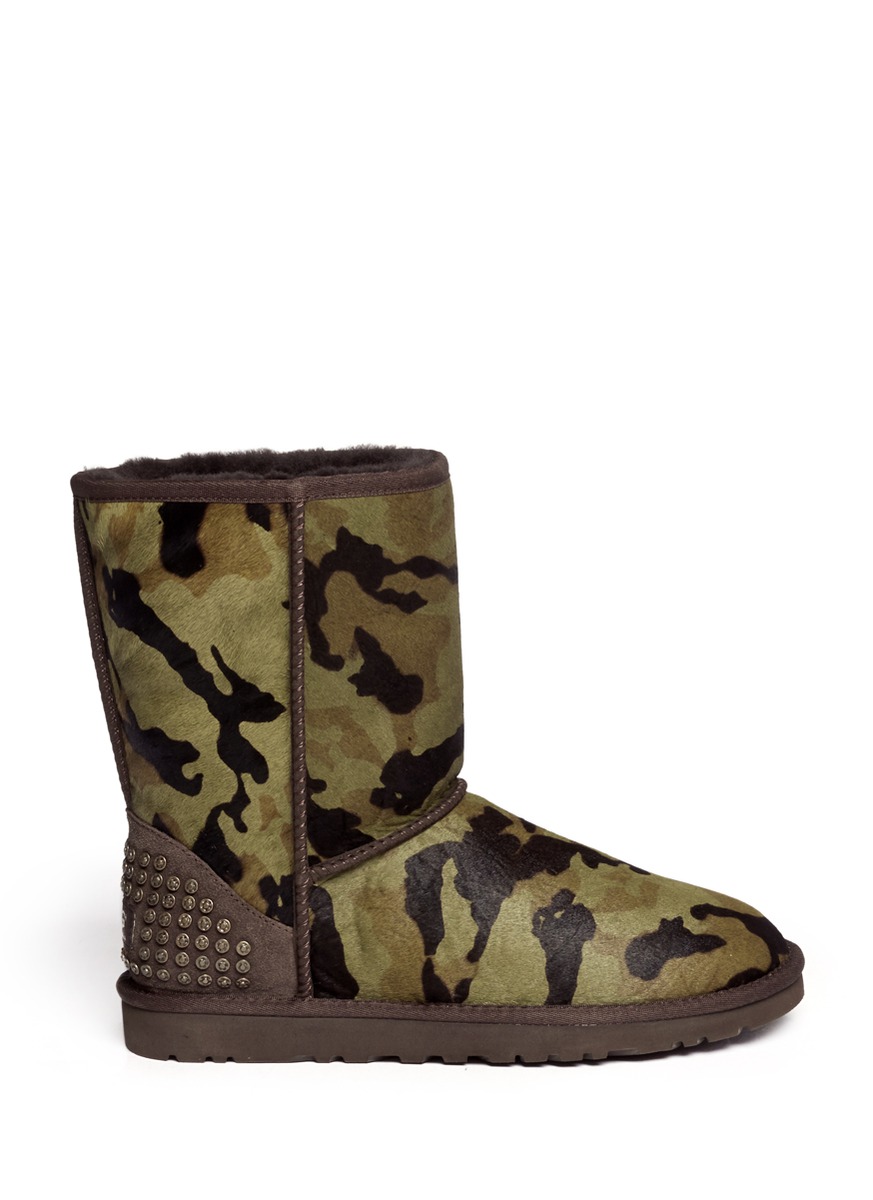 Lyst - Ugg Rowland Camouflage Calf-hair Short Boots in Green