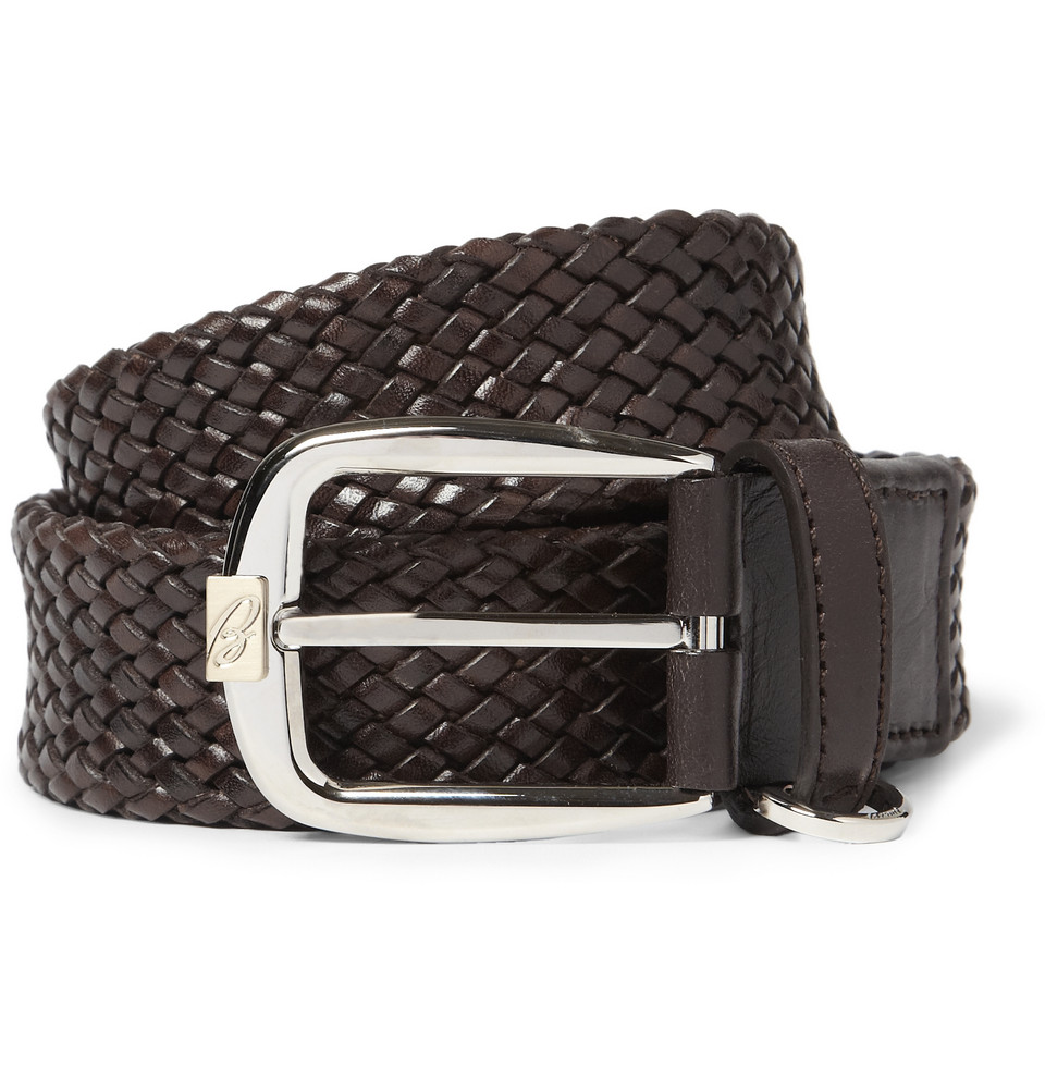 Brioni Woven Leather Belt in Brown for Men | Lyst