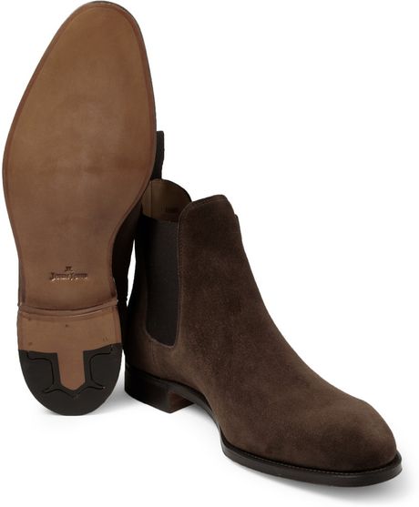 John Lobb Chesland Suede Chelsea Boots in Brown for Men | Lyst