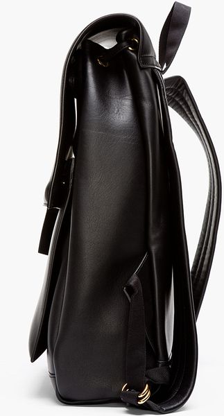 Marni Black Leather Backpack in Black | Lyst