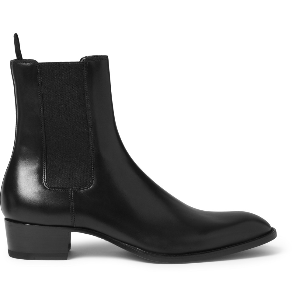 Lyst - Saint Laurent Leather Chelsea Boots in Black for Men