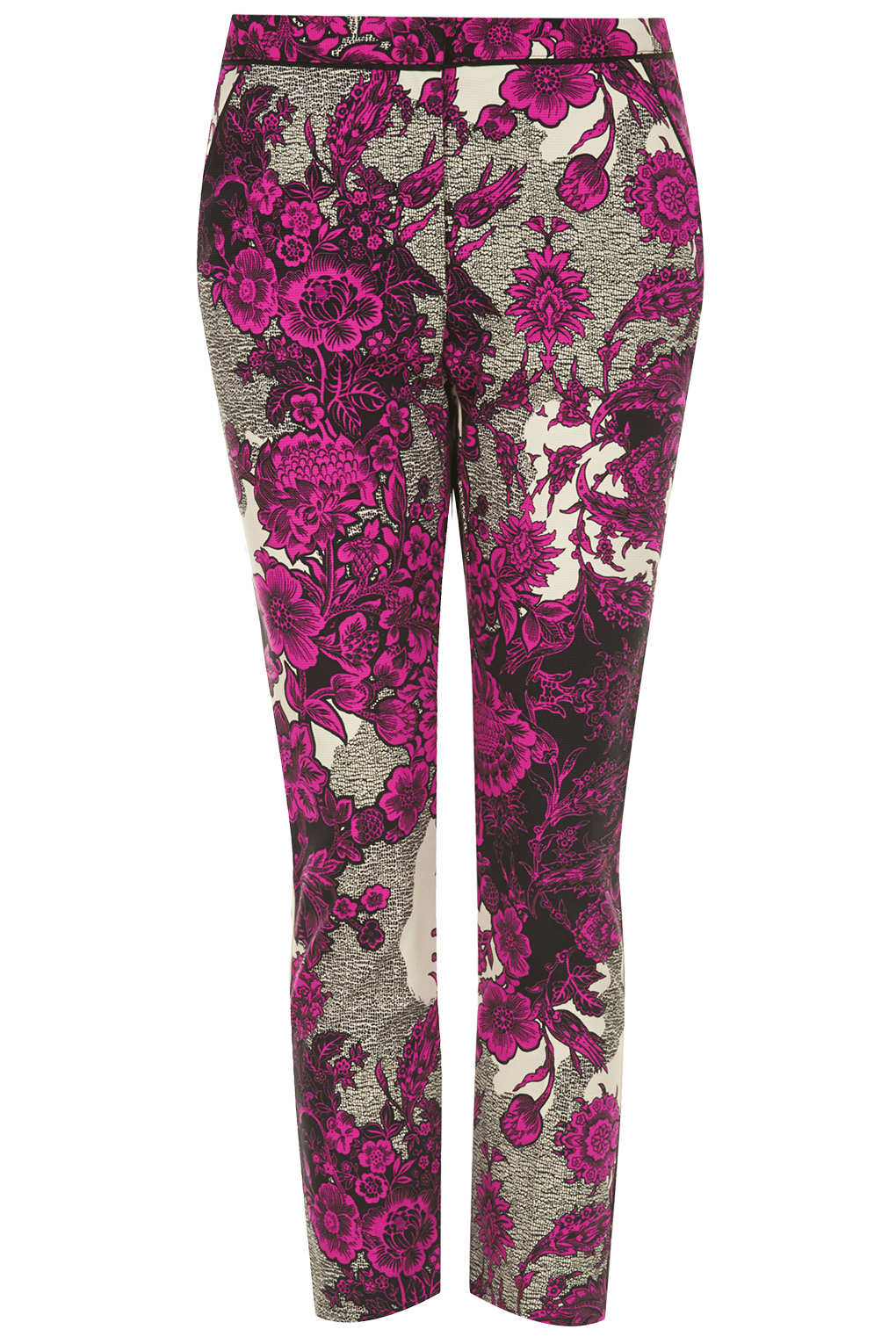 Lyst - Topshop Oriental Floral Cigarette Trousers in Pink