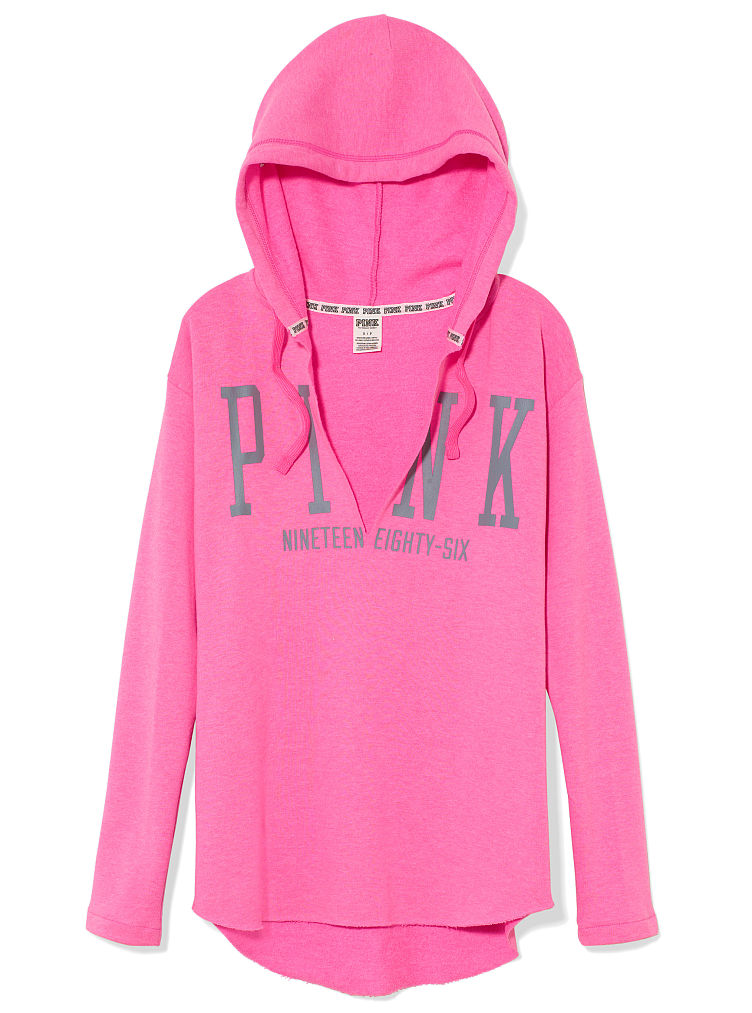 Victoria's Secret Tunic Hoodie in Pink (hot pink) | Lyst