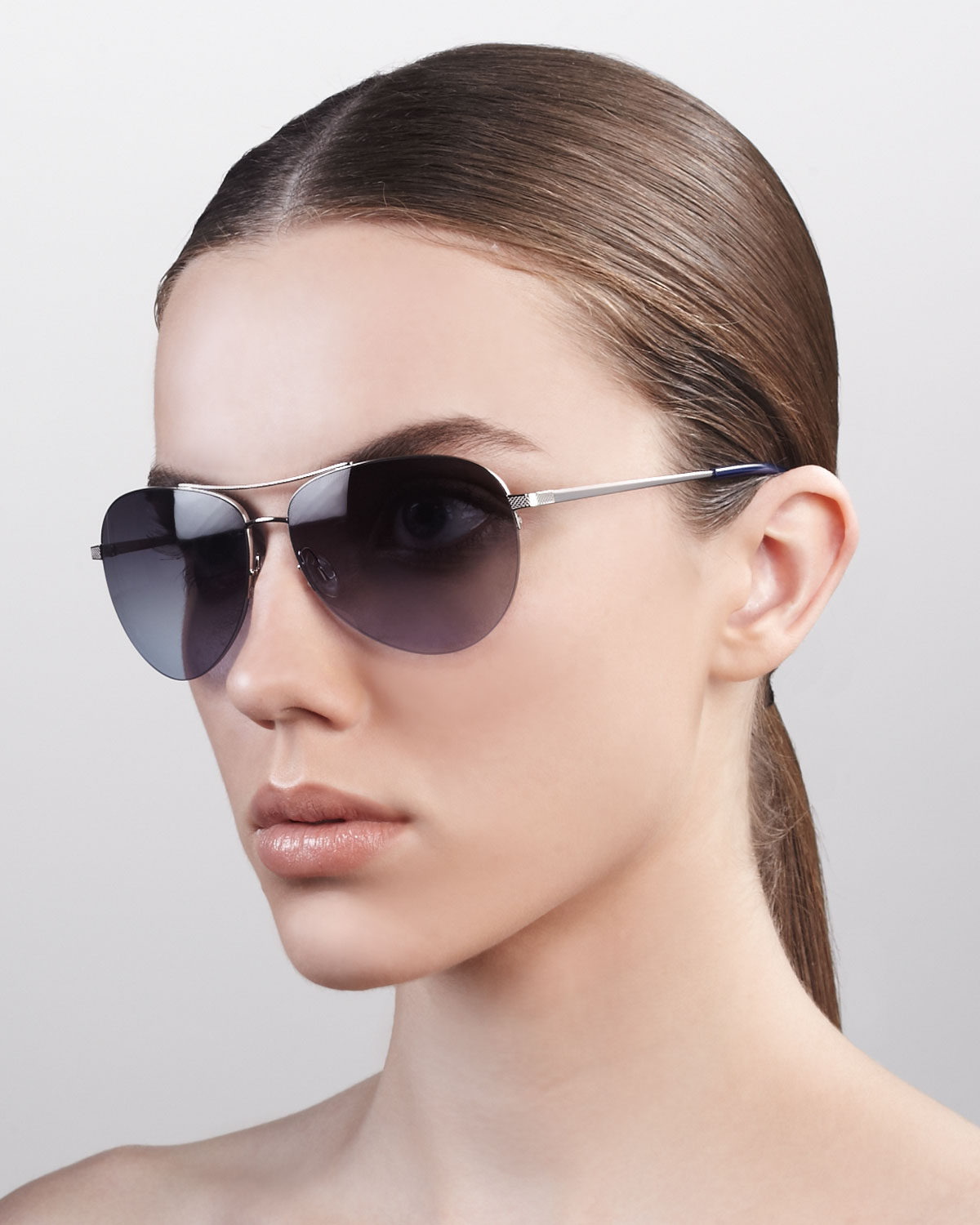 Barton Perreira Classic Aviator Sunglasses in Silver | Lyst