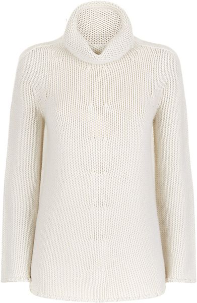 Giorgio Armani Cashmere Roll Neck Sweater in White (cream) | Lyst