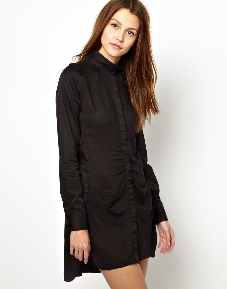 black shirt dress