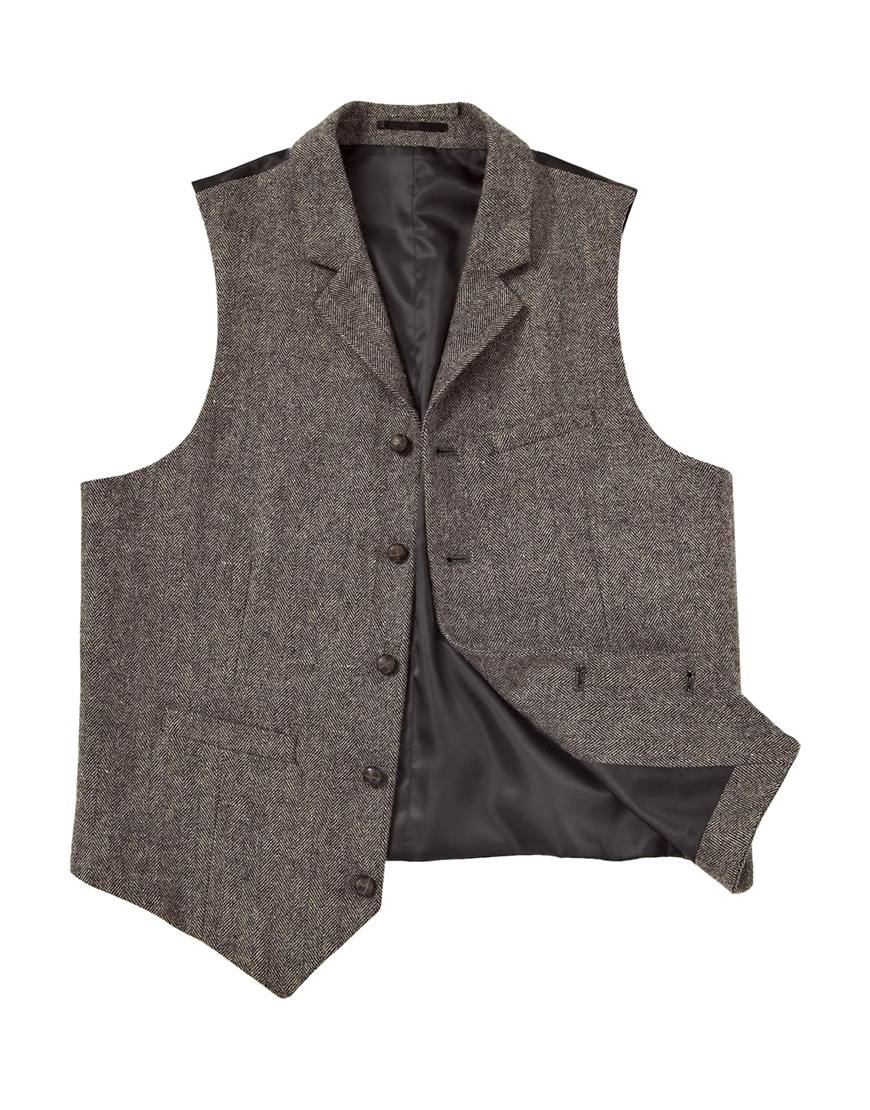 Lyst - Asos Slim Fit Vest in Tweed in Brown for Men