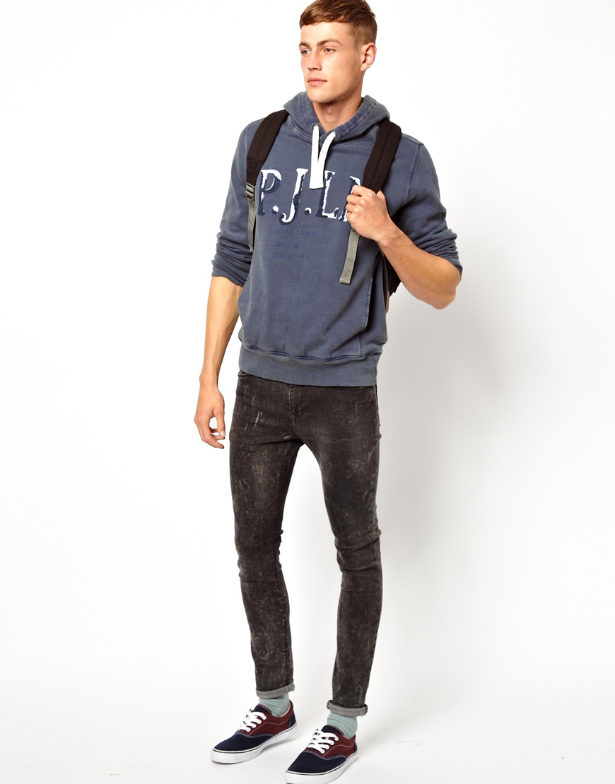 Pepe jeans Pepe Hooded Sweatshirt Vintage Logo in Blue for Men | Lyst