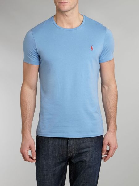 Polo Ralph Lauren Classic Custom Fit Crew Neck Tshirt in Blue for Men ...