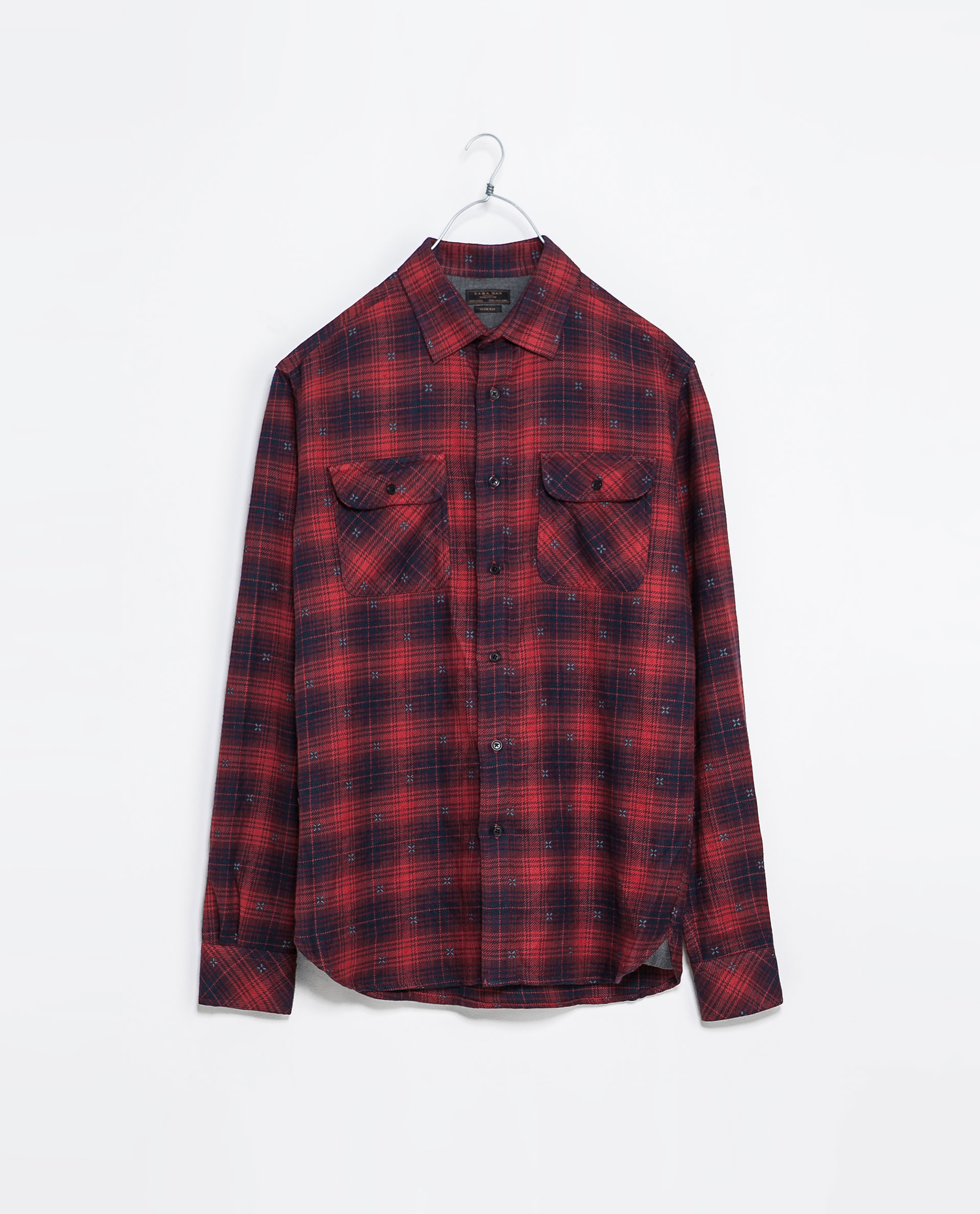 Zara Printed Flannel Shirt in Red for Men Lyst