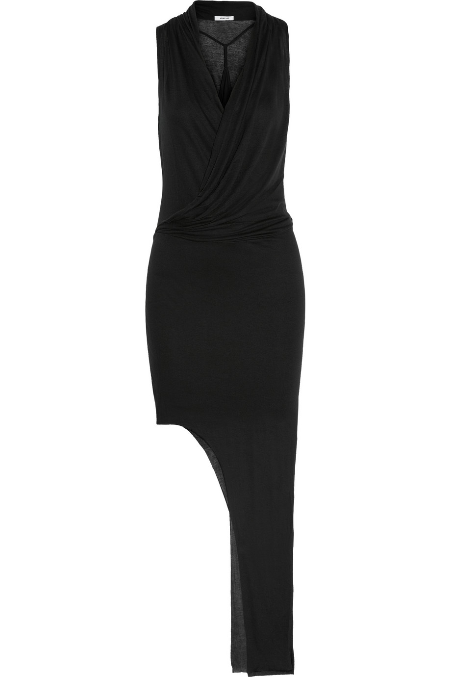 Lyst - Helmut lang Asymmetric Lightweight Jersey Maxi Dress in Black