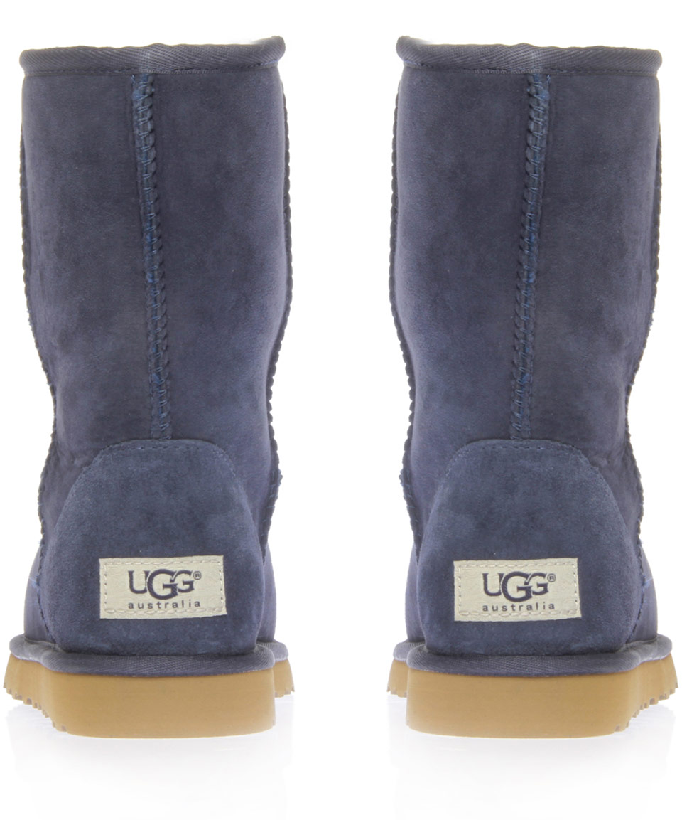 navy sheepskin boots