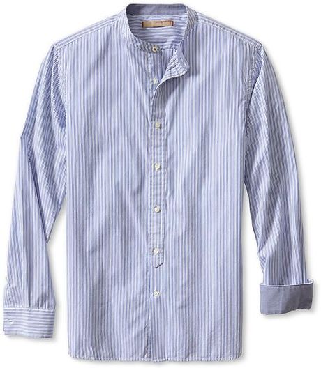 Banana Republic Heritage Banded Collar Shirt in Blue for Men (Navy) | Lyst