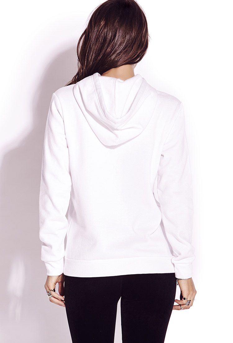 Forever 21 Rich And Famous Hoodie in White | Lyst