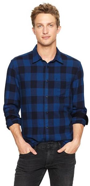 Gap Indigo Buffalo Plaid Shirt in Blue for Men (INDIGO BUFFALO CHECK ...