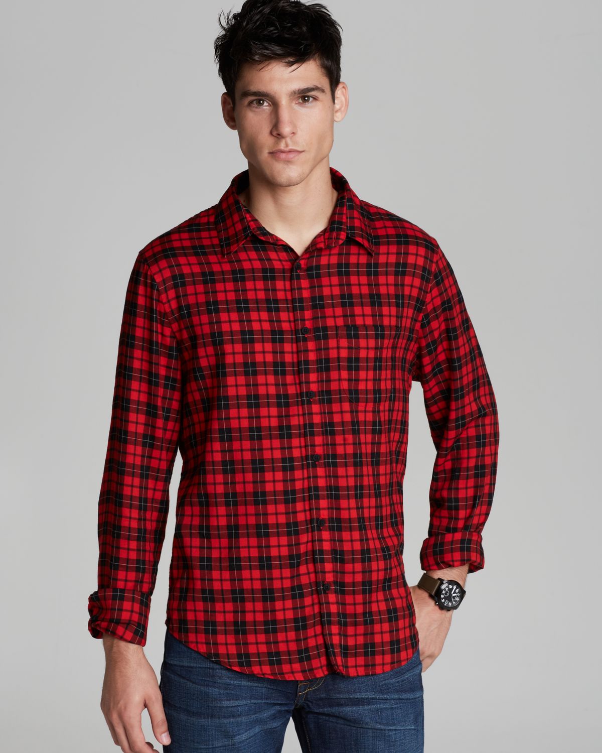 cheap mens check shirts