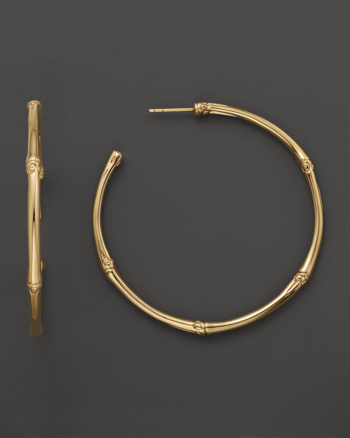 John hardy Bamboo 18k Yellow Gold Large Hoop Earrings in Gold Lyst