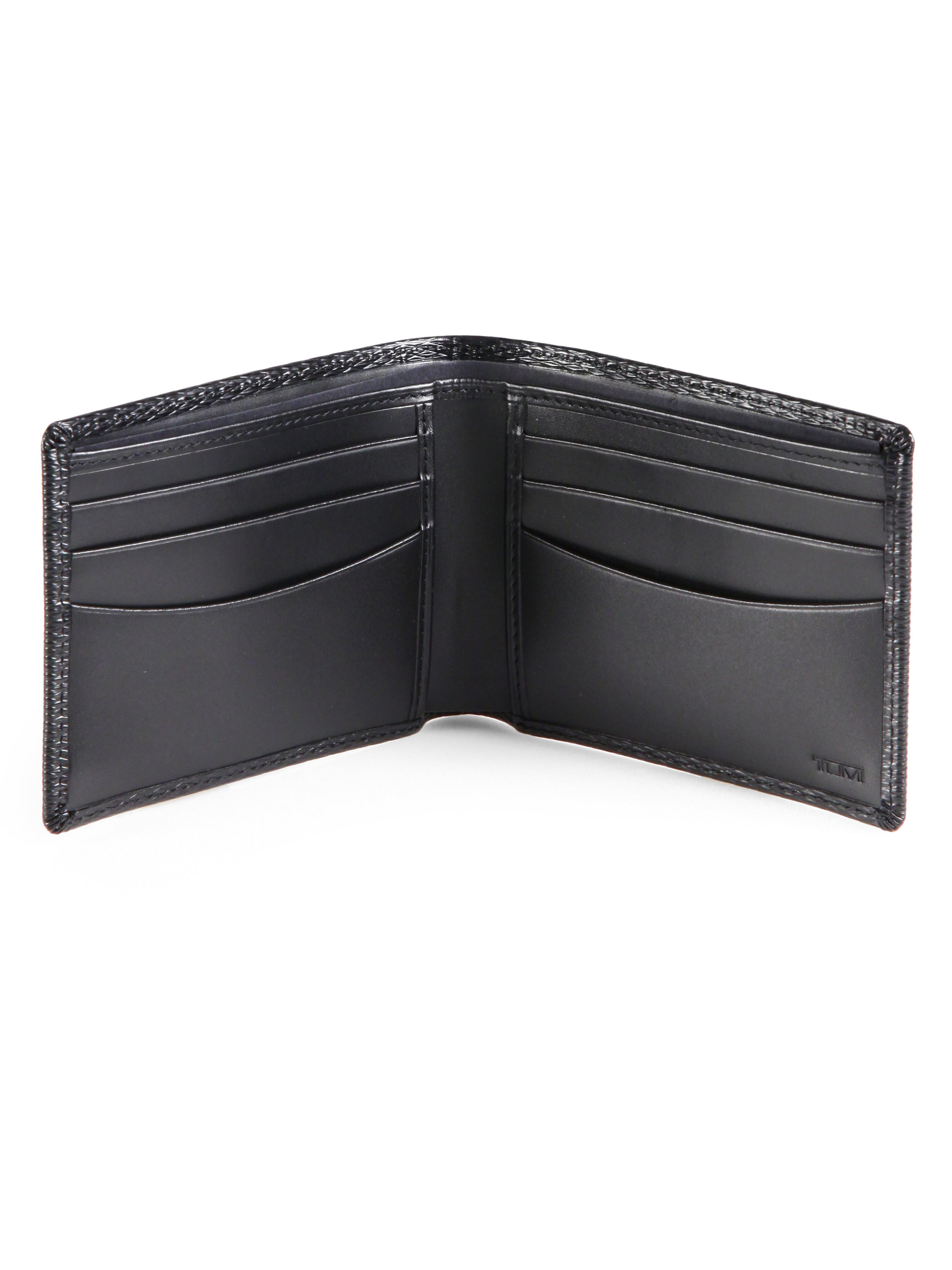 Tumi Slim Double Billfold Wallet in Black for Men | Lyst