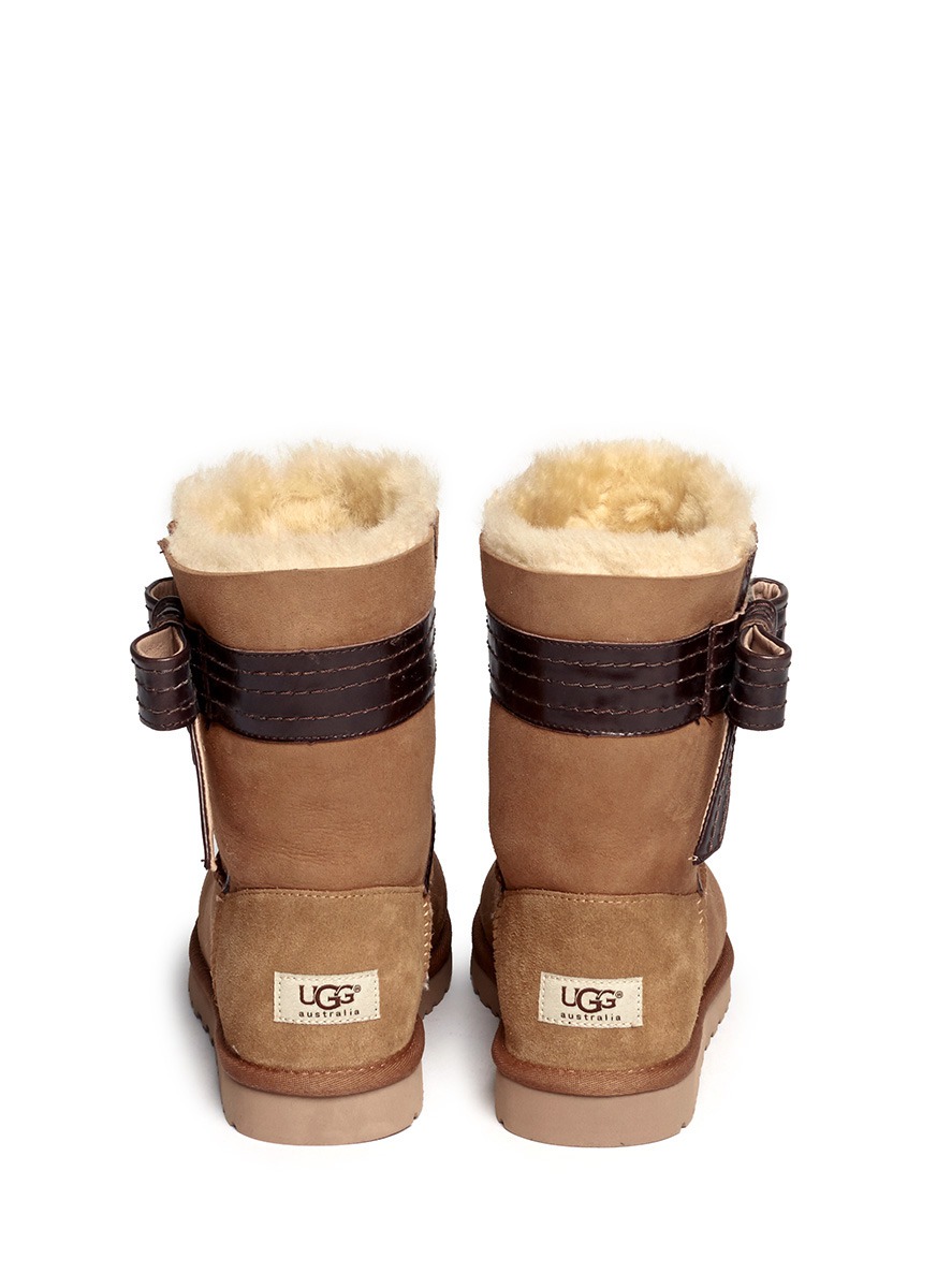 Lyst - Ugg Josette Leather Bow Short Boots in Brown
