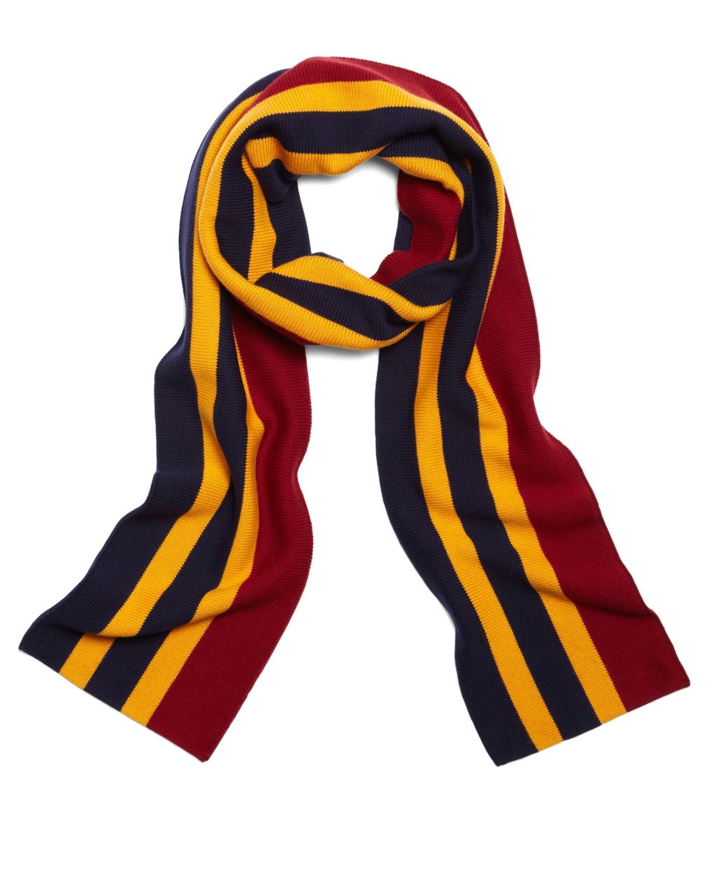 Brooks Brothers Cotton Rugby Stripe Knit Scarf in Red for Men (red-gold ...