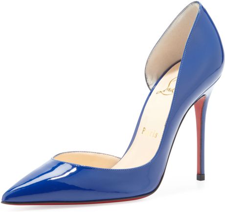 Christian Louboutin Iriza Patent Pointy Red Sole Dorsay Pump Neptune in ...