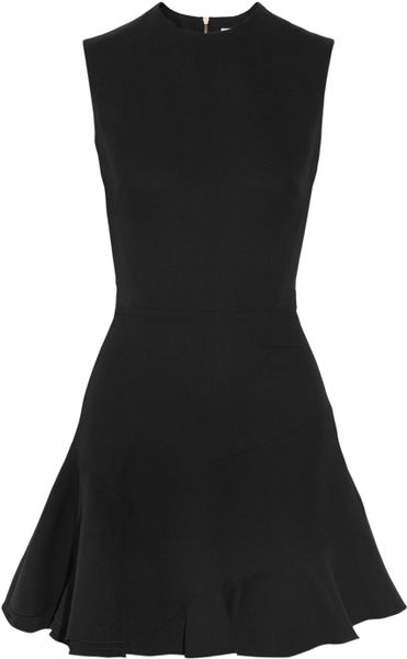 Victoria Beckham Silk and Woolblend Crepe Dress in Black | Lyst