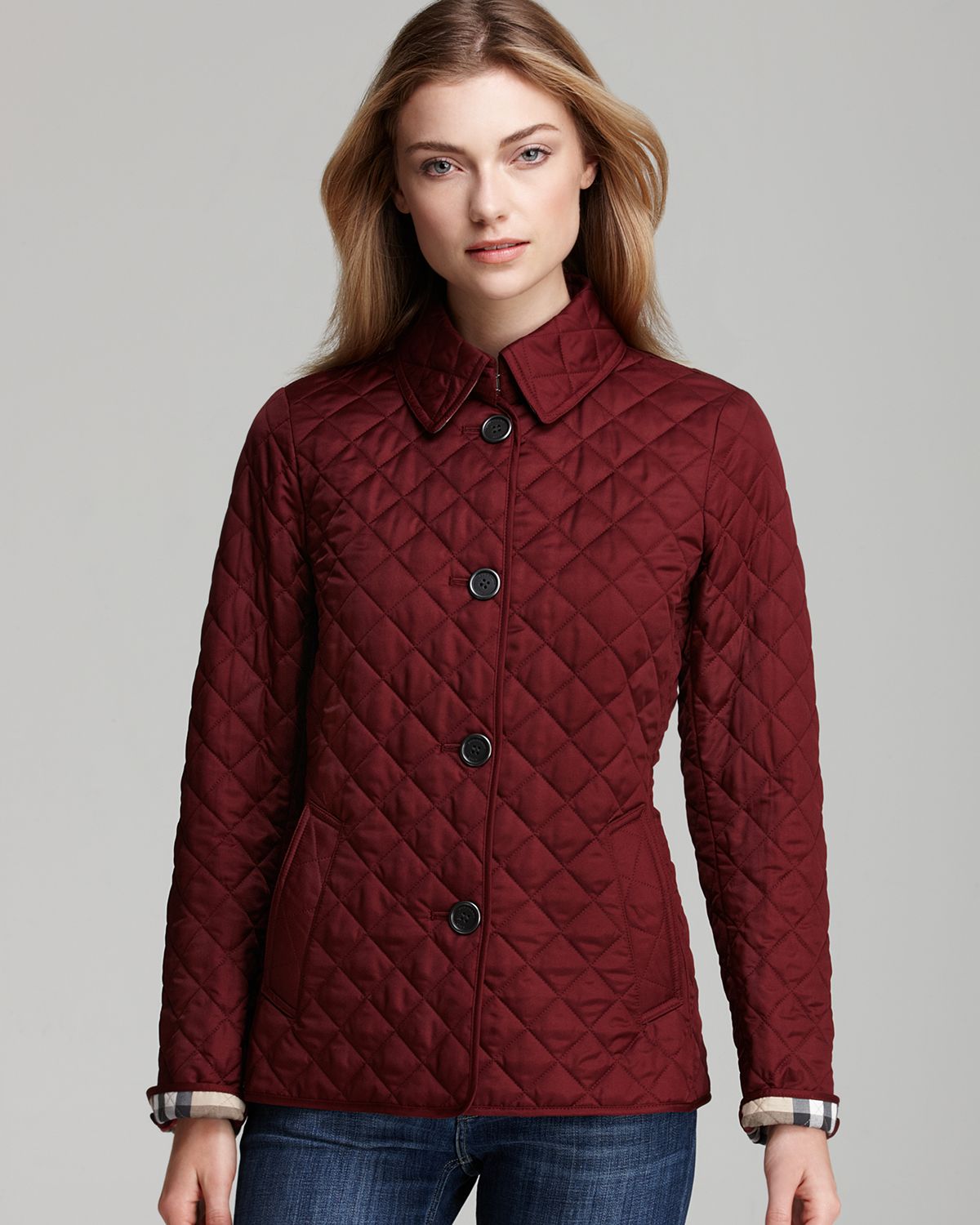 Burberry Brit Copford Quilted Jacket in Red | Lyst