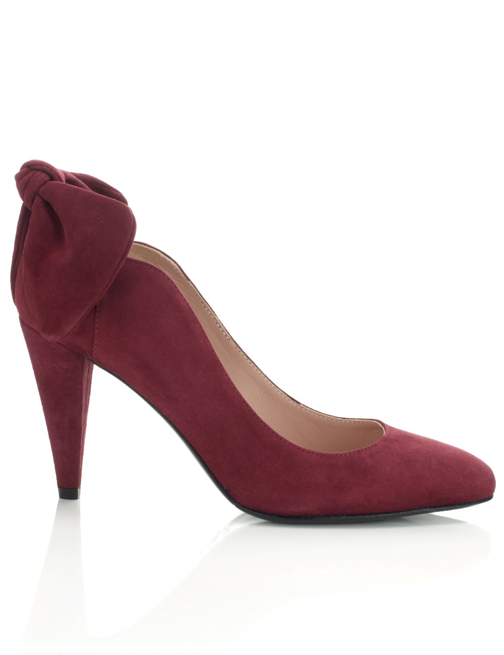 Carven Burgundy Suede Bow Pumps in Red (Burgundy) | Lyst