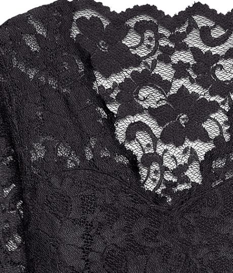 H&m Lace Dress in Black | Lyst