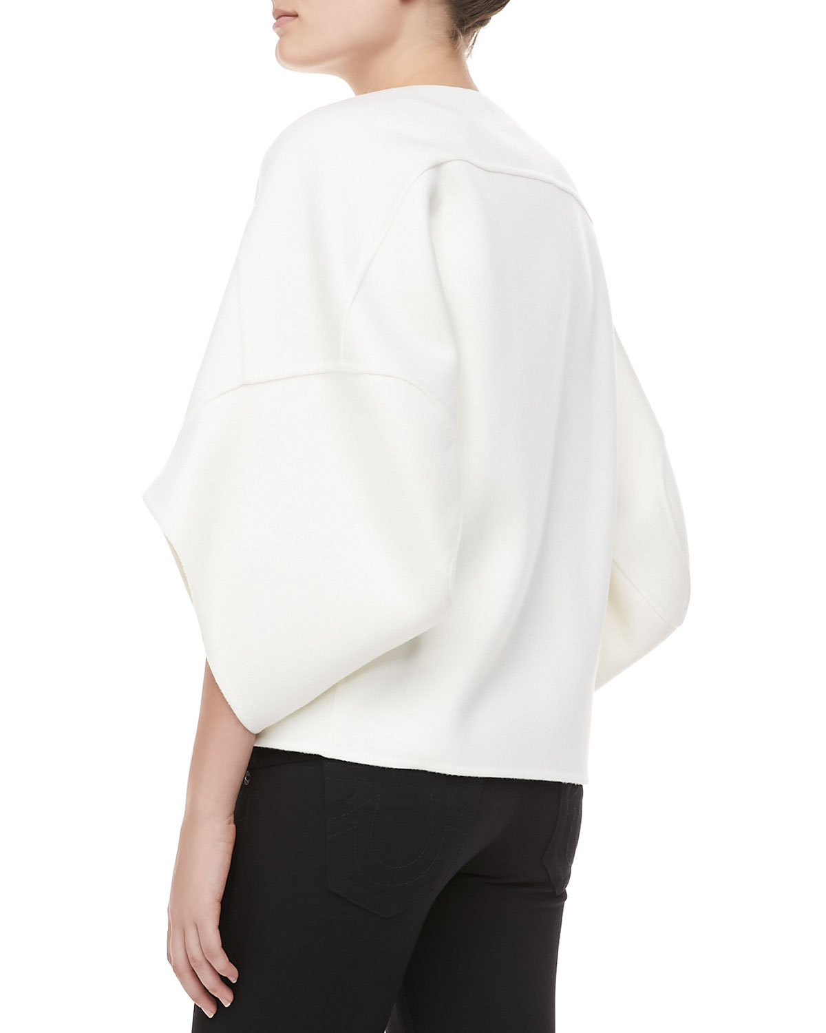 Michael kors Melton Wool Bolero Jacket Ivory in White Lyst