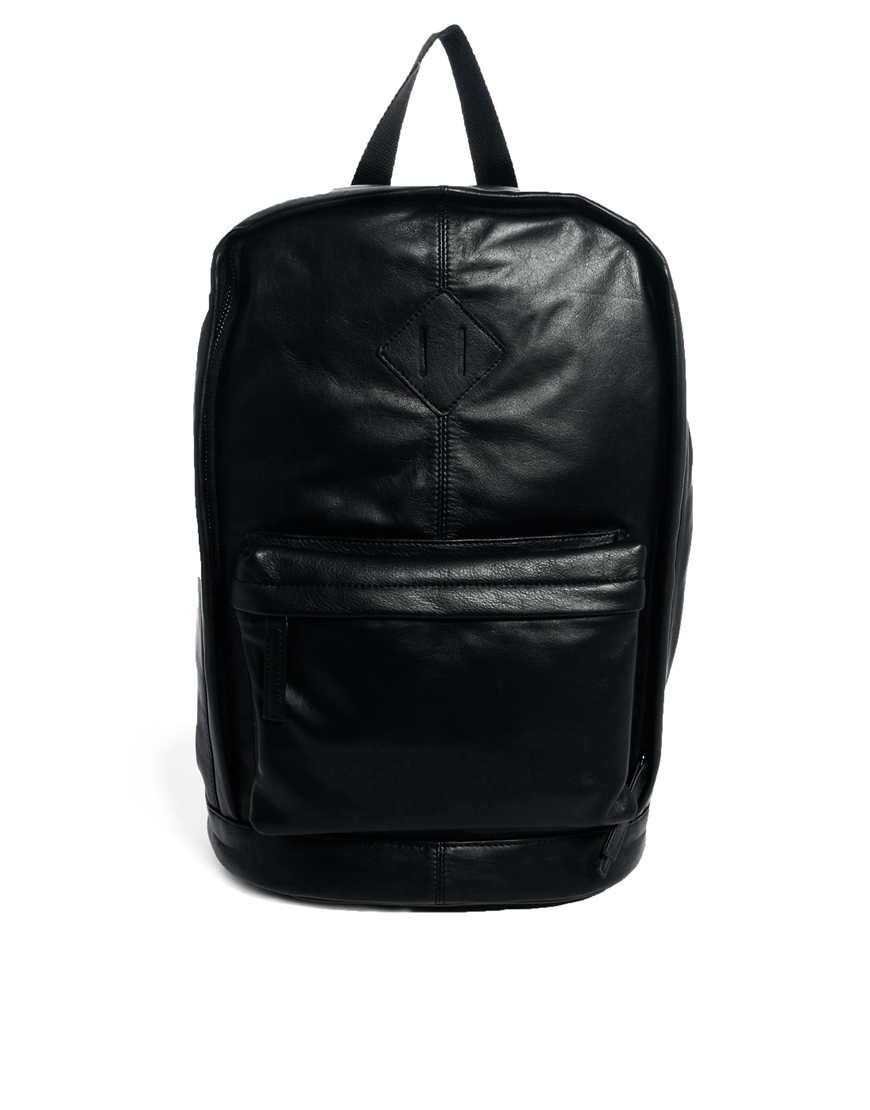 Lyst Asos Leather Backpack in Black for Men