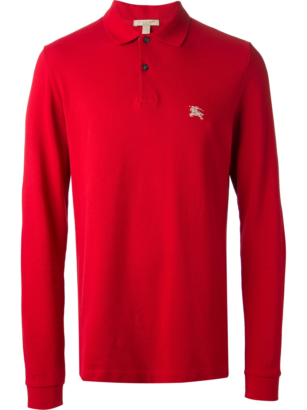 Burberry Brit Long Sleeve Polo Shirt in Red for Men | Lyst