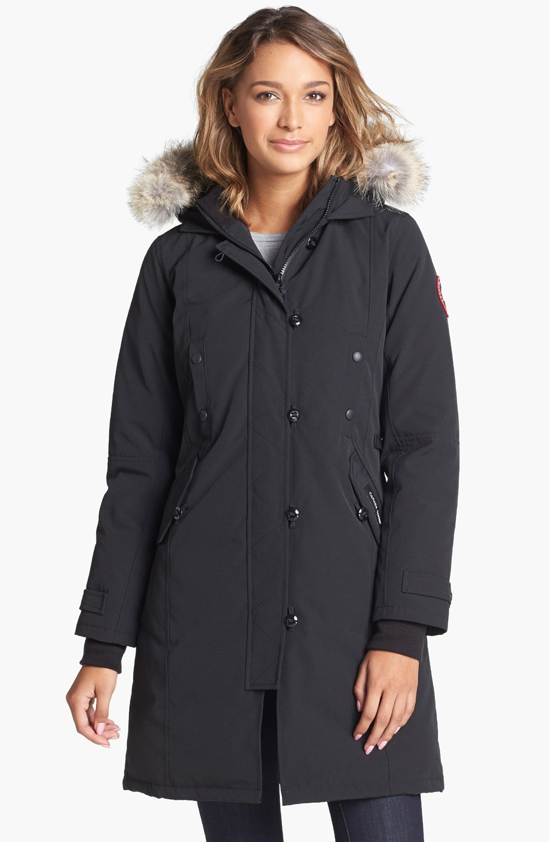 Canada goose Kensington Down Parka Coat in Gray (Black) | Lyst