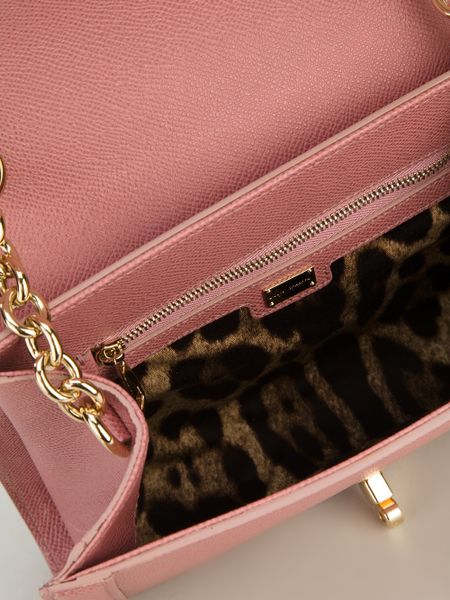 Dolce & Gabbana Leather Shoulder Bag in Pink (pink & purple) | Lyst