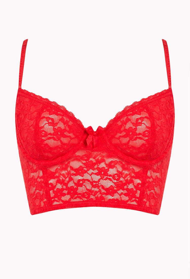 Lyst Forever 21 Lace Corset Bra in Red
