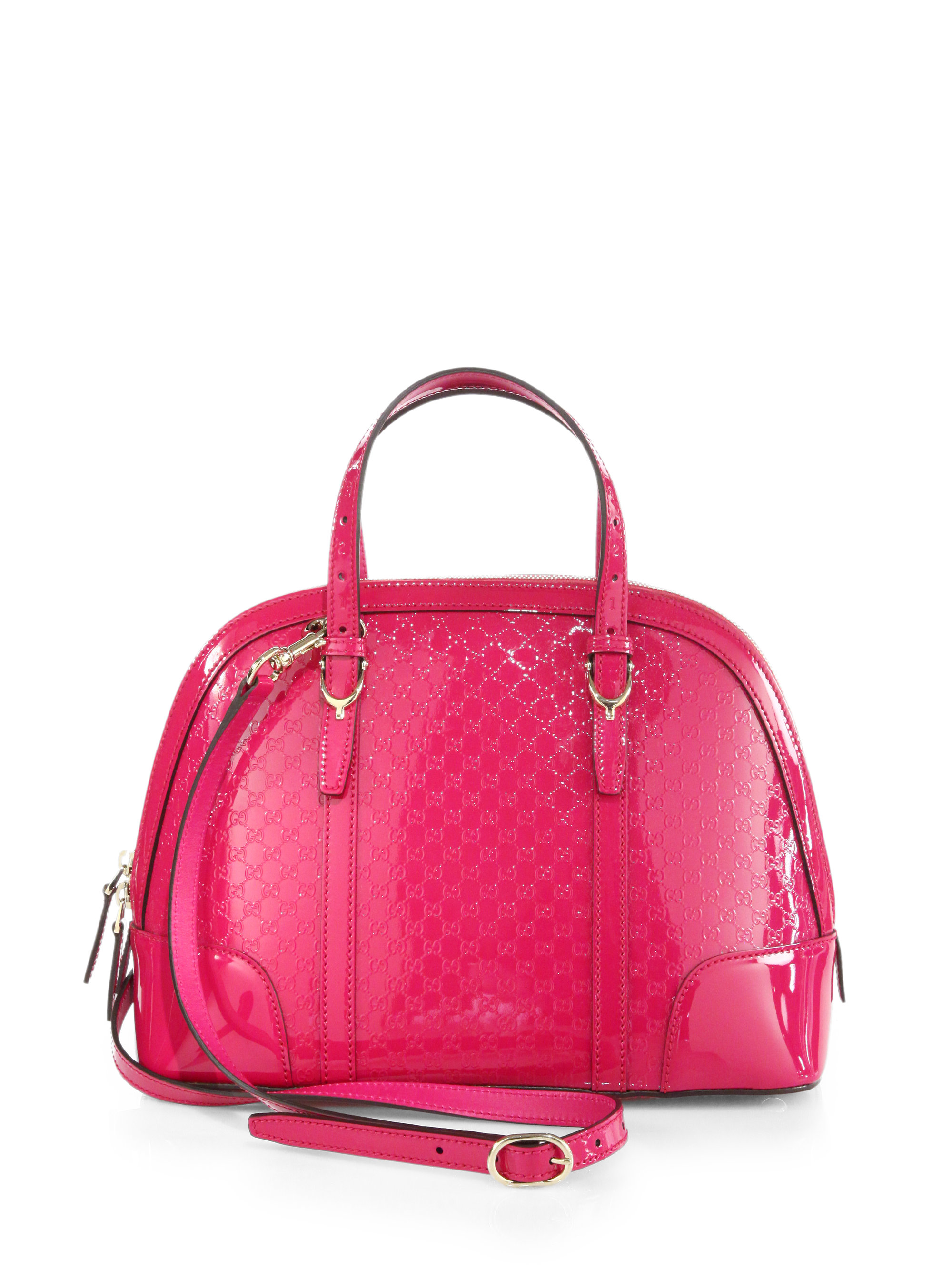 Lyst - Gucci Nice Microssima Patent Leather Top Handle Bag in Pink