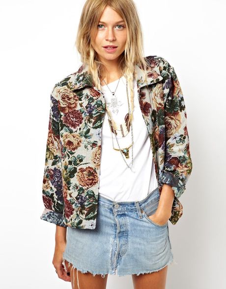 Just Female Asos Reclaimed Vintage Jacket in Tapestry Floral in ...