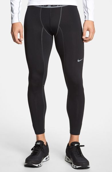 Nike Hyperwarm Drifit Compression Athletic Leggings in Black for Men ...