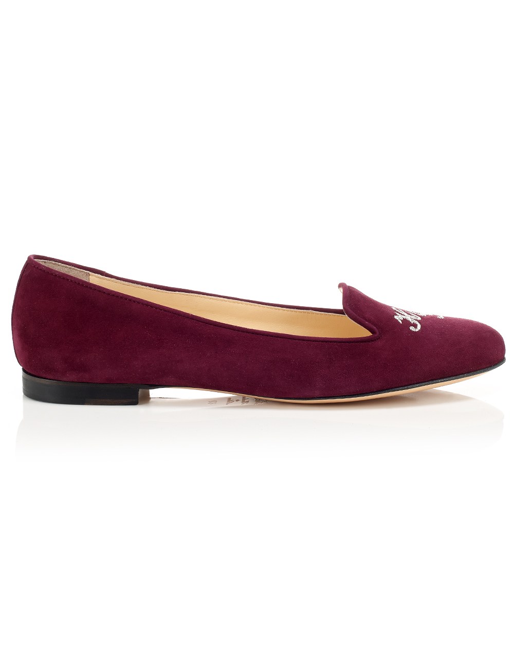 Schoshoes Burgundy Suede Helene Loafers in Red | Lyst